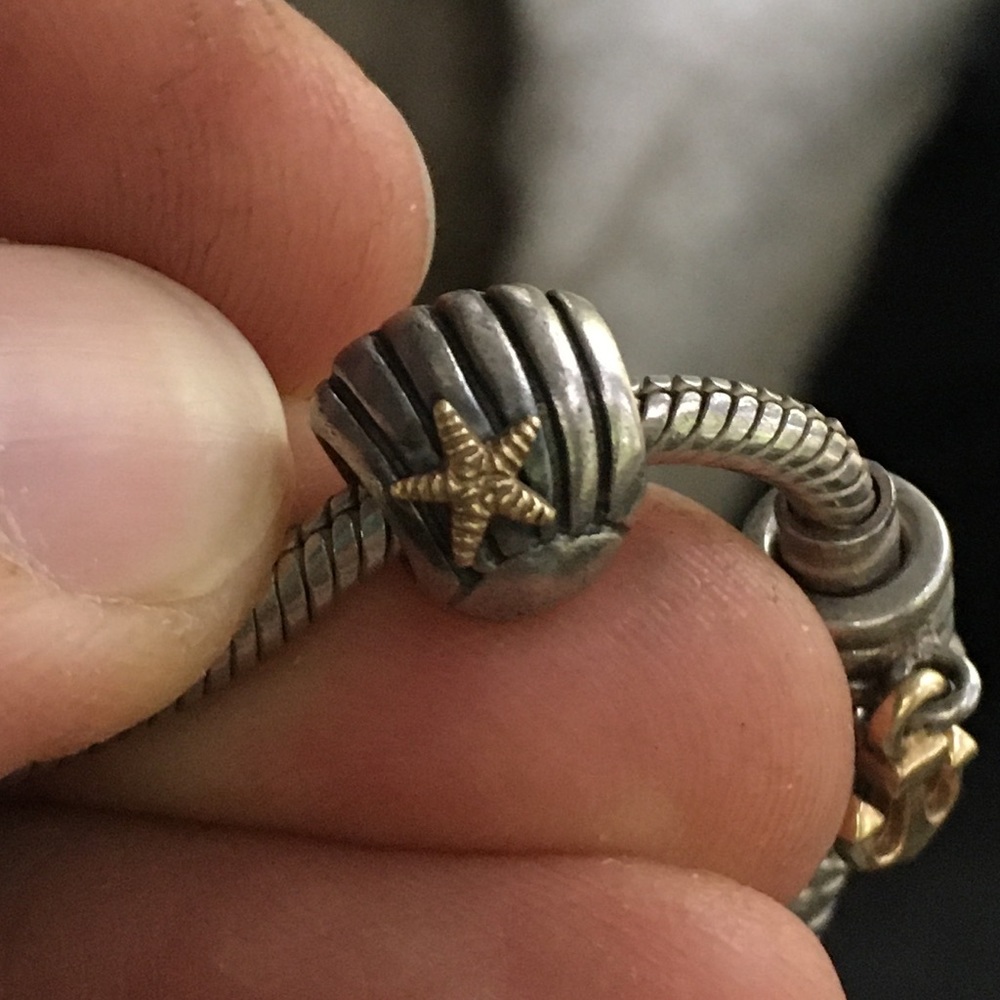 Retired Pandora Two Toned Seashell Charm